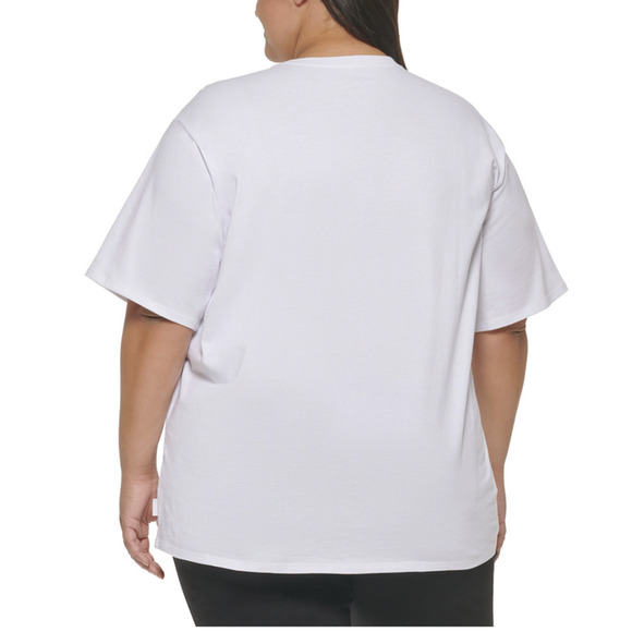 Calvin Klein Jeans Women’s Cotton Plus Size BOYFRIEND TEE. COLOR: White SIZE: 3X - Picture 2 of 8